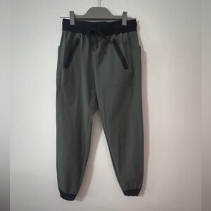 Blanc Noir Olive Joggers with Black Accents